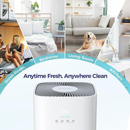 VUSIGN Air Purifier for Home Large Room & Pets, Covers Up to 1800 ft² with CADR 242 CFM, H13 HEPA Filter, Air Quality Display, Smart App Control, Quiet Sleep Mode, Remove Dust, Smoke & Odor
