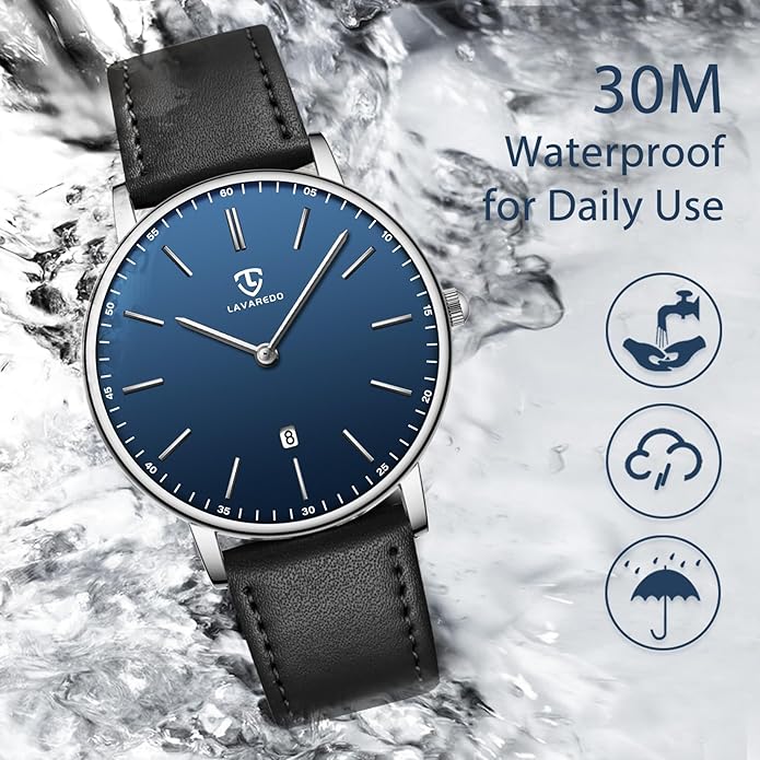BEN NEVIS Watch, Mens Watch, Minimalist Fashion Simple Wrist Watch Analog Date with Leather Strap