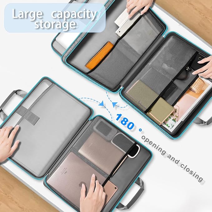 ZINZ Laptop Case 15 15.6 16 inch Sleeve, Expandable Computer Hand Bag with Multi-pockets Compatible with MacBook Pro 16 inch M4/M3/M2/M1, MacBook Air/Pro 15 inch and 15-16 inch Notebooks，DG01BL01