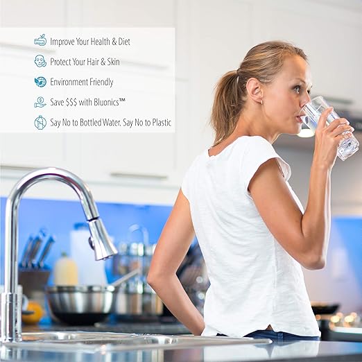 Bluonics Complete Whole House Well Water Filtration System 12 GPM 55W UV Purifier with Triple 4.5"x10" 55W UV, Activated Carbon & Sediment 5, 20 & 40 Micron Pre-Filter + Extra Filters & UV Bulb