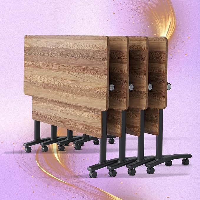 Conference Table, Folding Conference Room Table Meeting Tables, Flip Top Training Table Foldable Conference Tables with Wheels for Office, Conference Room, School (4 Pack A, 55.1 x 23.6 x 29.5 inch)