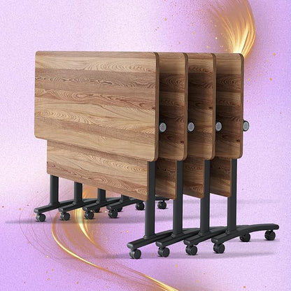 Conference Table, Folding Conference Room Table Meeting Tables, Flip Top Training Table Foldable Conference Tables with Wheels for Office, Conference Room, School (4 Pack A, 55.1 x 23.6 x 29.5 inch)