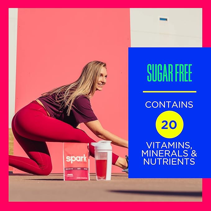 AdvoCare Spark - Energy Drink Mix - Vitamin & Amino Acid Supplement - Supports Energy & Focus - Portable Immune Support - Sugar-Free - Cherry, 14 Stick Packs (3.5 oz)