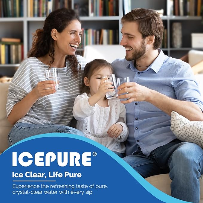ICEPURE 4396508 Refrigerator Water Filter Replacement for EveryDrop Filter 5, EDR5RXD1, Whirlpool 4392857, NL300, 4396510, 4396509, 4396547, LC400V, 4396510p, WF-NLC240V,PNL240V, 2PACK