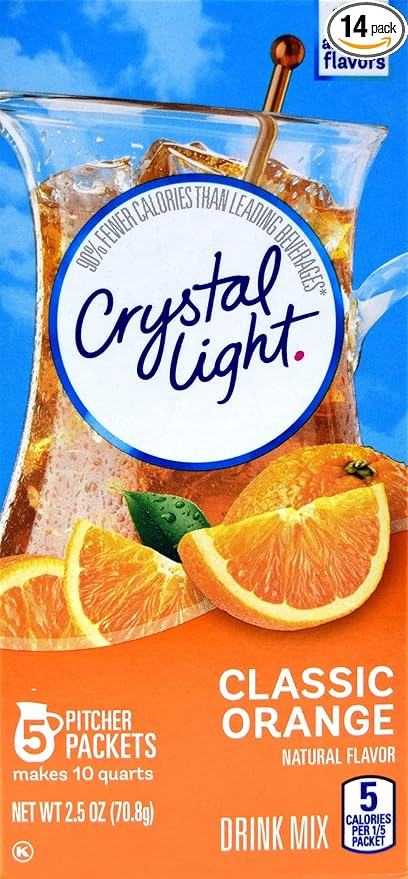 Crystal Light Pitcher Packets, Classic Orange, 2.5 OZ