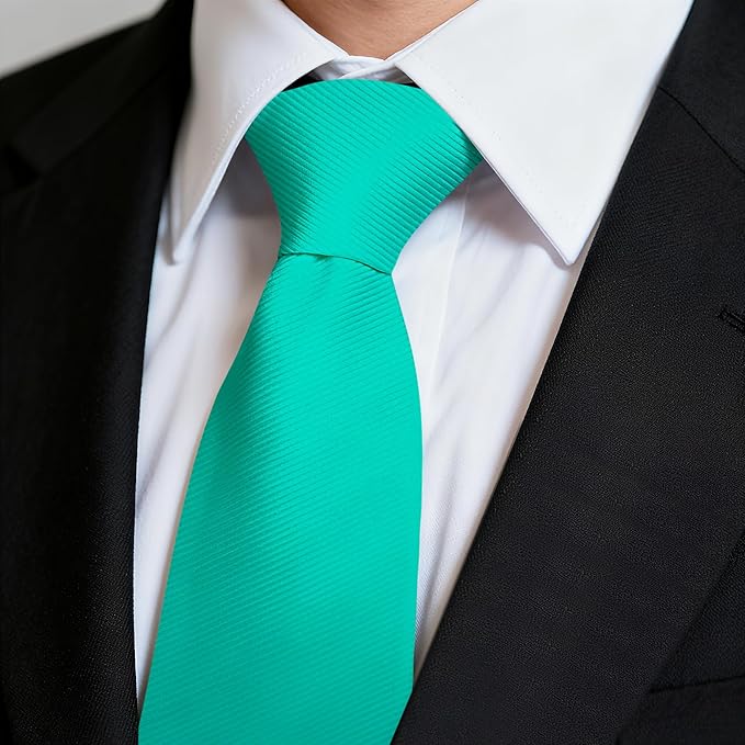 Fineknot Black Ties for Men, Formal Neckties for Men, Solid Color Mens Ties for Business, Wedding, Party, Mens Neck Tie
