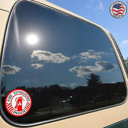 Psyfer® (Fade-Free) 6 Pack - Fire Extinguisher Inside Stickers [Made in USA]