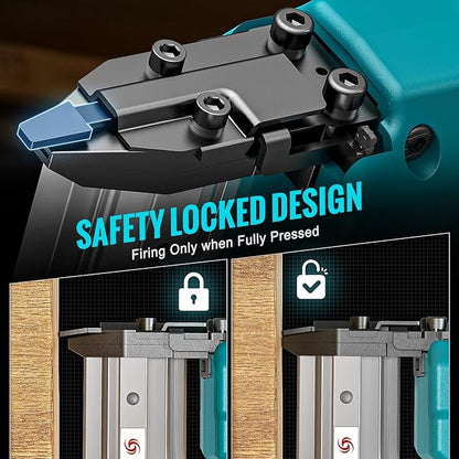Cordless Brad Nailer Compatible with Makita 18V Lithium-Ion Battery, 18 Gauge 5/8 to 1-1/4 Inch Nail Gun with 1 x 3.0Ah Rechargeable Battery, Powered Electric Tool Set Brushless Motor
