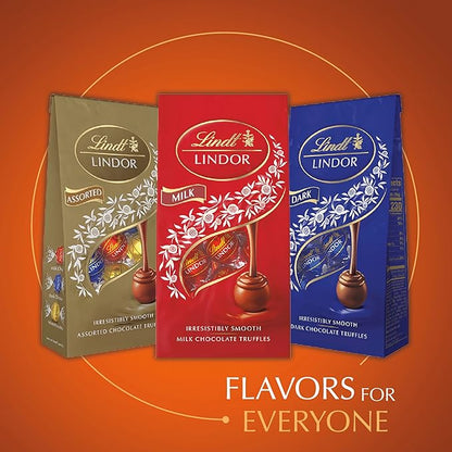 Lindt LINDOR Almond Butter Milk Chocolate Candy Truffles, Milk Chocolate Candy With Almond Butter, 25.4 oz., 60 Count
