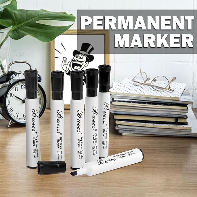 Black Dry Erase Markers, Low-Odor, 80 Count, Chisel tip, Perfect for Writing on Whiteboards, Dry-Erase Boards, Glass, School Office Supplies