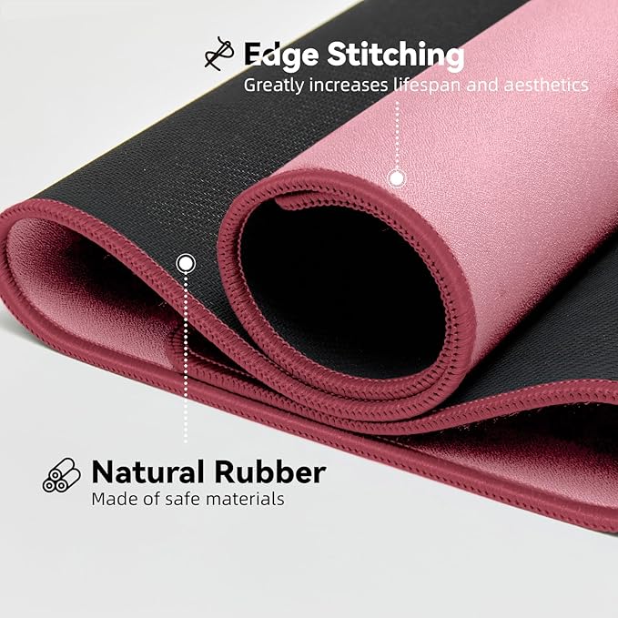 Waterproof Large Gaming Mouse Pad with Durable Stitched Edges, Non-Slip Rubber Base, Grainy Jacquard Mouse Mat Desk Pad for Home Office Gaming, 35.4''x15.7''x0.12'', Pink
