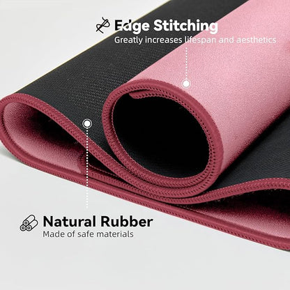 Waterproof Large Gaming Mouse Pad with Durable Stitched Edges, Non-Slip Rubber Base, Grainy Jacquard Mouse Mat Desk Pad for Home Office Gaming, 35.4''x15.7''x0.12'', Pink