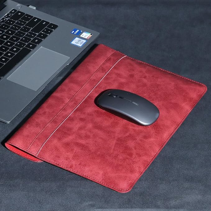 Leather Laptop Sleeve Compatible with MacBook Pro 14 Inch M4 M3 M2 M1 Pro/Max Case,Slim and Durable Waterproof Protective Cover for 13-14 Inch Notebook Computer Cover,Red