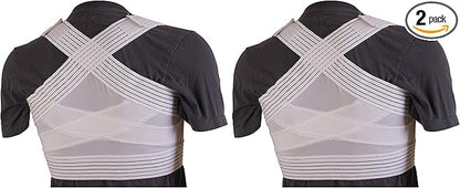 DMI Posture Corrector, Unisex, White, Criss-Cross Foam Bands, Extra Large, 46" to 48" Chest Size (Pack of 2)