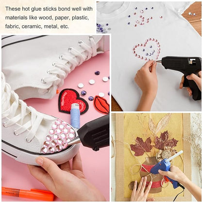 HARFINGTON 30pcs Mini Glue Stick 0.3"x3.9" High-Stick Hot Glue Gun Sticks Hot Melt Adhesive Strip for DIY Craft Sealing Repair Festival Decoration, Deep Red