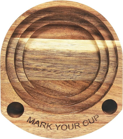 Party Cup Holder with Marker Slot, Acacia Wood Bathroom Cup Dispenser Mark Your Cup and Drink Up, Hosting Essential to Prevent Mix-Ups & Mark Your Cup for Birthdays, BBQs, Holiday Events