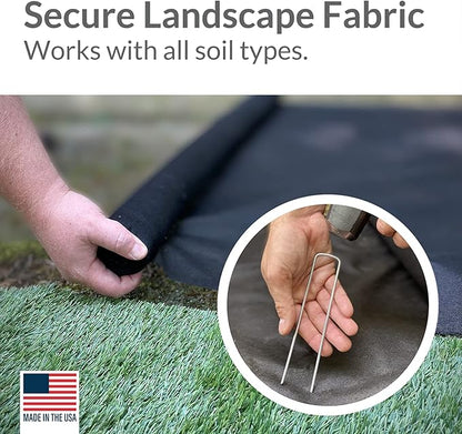 Pinnacle Mercantile USA Made 1000 Pack Garden Landscape Staples Weed Barrier Fabric Stakes Galvanized 6 inch Pins Anti Rust Sod Staple 11 Gauge Steel