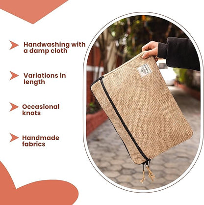 Natural Laptop Sleeve – Durable 14-Inch Laptop Cover with Zipper, Lightweight Water-Resistant Case for Travel & Work