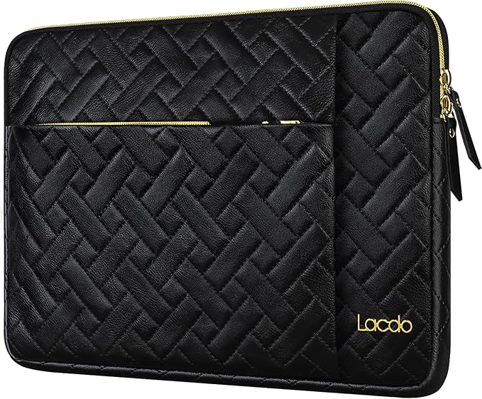 Lacdo Laptop Sleeve Case for 14 inch New MacBook Pro M5/M4/M3/M2/M1 Chips Pro Max A3434 A3112 A3401 A3185 A2918 A2992 A2779 2025-2021, 13.8" Surface Laptop 7th Copilot+PC Computer Bag, Elegant Black