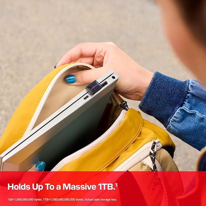 SANDISK 512GB Extreme Fit USB-C Flash Drive - Up to 400MB/s Read speeds, USB 3.2 Gen 1, USB Type-C - Plug-and-Stay Storage - Black - SDCZ530-512G-G46