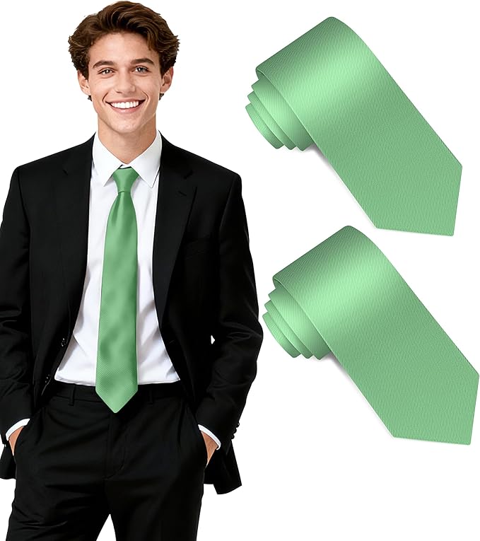 Fineknot Black Ties for Men, Formal Neckties for Men, Solid Color Mens Ties for Business, Wedding, Party, Mens Neck Tie