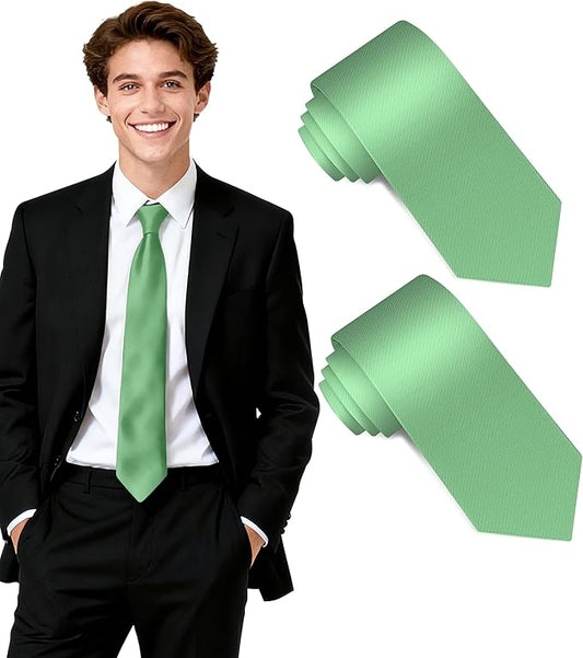 Fineknot Black Ties for Men, Formal Neckties for Men, Solid Color Mens Ties for Business, Wedding, Party, Mens Neck Tie