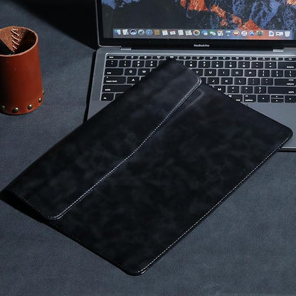 Leather Laptop Sleeve Compatible with MacBook Pro 14 Inch M4 M3 M2 M1 Pro/Max Case,Slim and Durable Waterproof Protective Cover for 13-14 Inch Notebook Computer Cover,Black