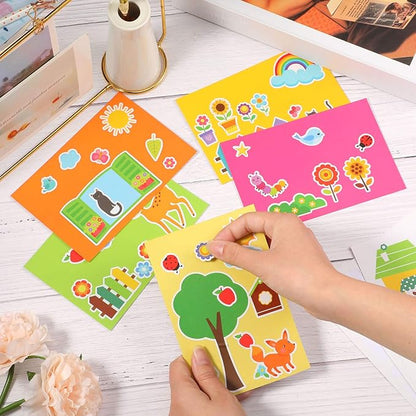 Outus 15 Pcs Greeting Card Making Kits, Including 3 Sheets Stickers, 15 Blank Envelopes and 15 Seal Stickers, Thank You Card Kit for DIY Handmade Making Crafts Supplies