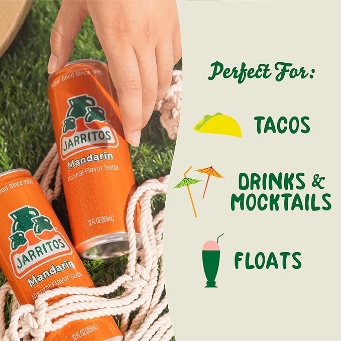 Jarritos - Mexican Soda Soft Drinks, Guava (12 oz, 355ml) 24 Cans (3 Boxes of 8) - Made with Real Cane Sugar - 100 Calories, 0g Fat - Made in Mexico - Natural Flavor Soda Pop - Party & BBQ Beverages