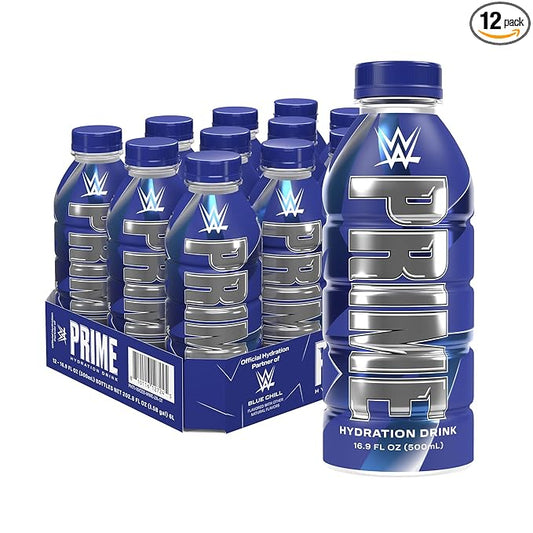 PRIME Hydration, WWE Sports Drinks, Electrolyte Enhanced for Replenishing Fluids, 250mg BCAAs, B Vitamins, Antioxidants, Low Sugar, 16.9 Fl Oz, 12 Pack