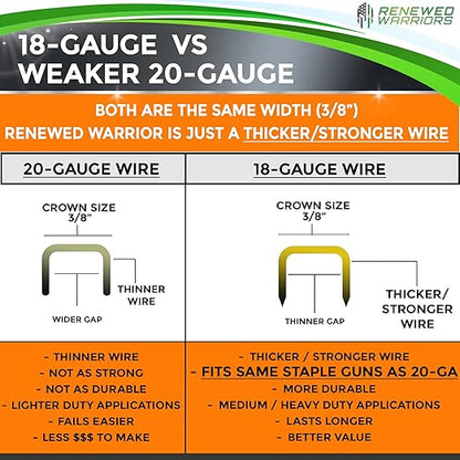 T50 Galvanized Staples - Heavy Duty 3/8" Crown, 1/2" Inch Leg Length - Fits All T50 Staple Guns - Forged in Fire & Ice, Rust Resistant - 2000 Count Pack