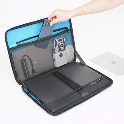 DOMISO 14 inch Laptop Sleeve with Handle Shockproof Computer Bag Waterproof EVA Protective Carrying Case for 14" HP Dell Asus Lenovo Laptop, Black