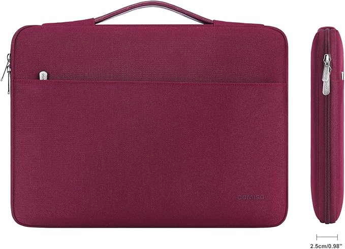 DOMISO 15.6 inch Laptop Case Sleeve Protective Cover Compatible with 16 inch MacBook Pro M4 M3 M2/Pro Max,15.6-16 inch HP Dell ASUS Lenovo Chromebook,Waterproof Computer Cases Bag with Handle,Wine