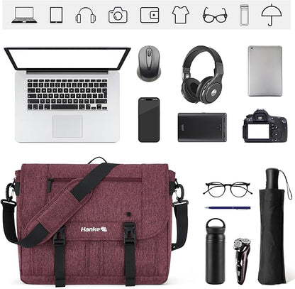 Hanke Durable Messenger Bag for Men with 15.6 Laptop Case, Business Cross Body Bag Briefcase for Women,School Work Tote Bag