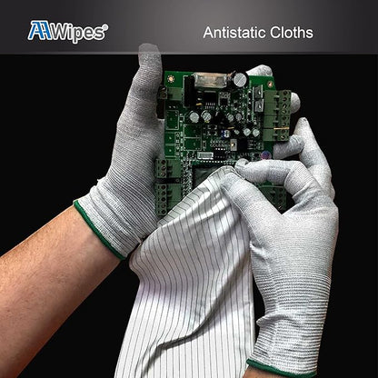 AAWipes Cleanroom Wipe Cloths (Grade A) - Safe Electrostatic Discharge (ESD) Polyester Wiper Special ESD-Safer Wiper Cloths Lint Free Static Dissipasive Wipers (6"x6") 100pcs
