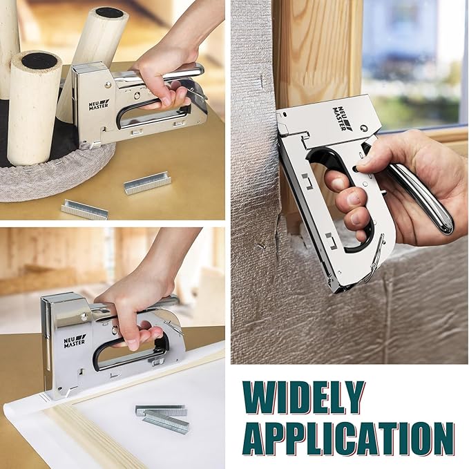 NEU MASTER Staple Gun for Wood, All Steel Staple Gun with 4000Pcs Staples, Upholstery Staples Gun for Fixing Material, Decorating, Woodworking, Furniture