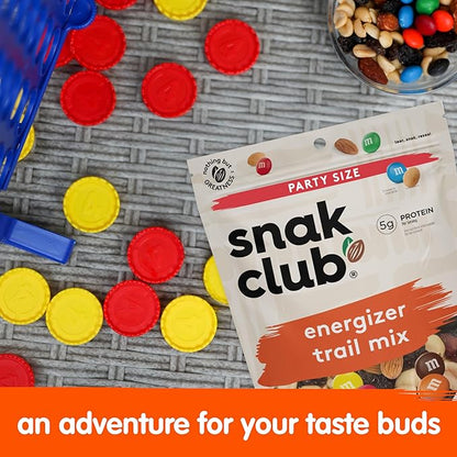 Snak Club Energizer Trail Mix with Roasted Salted Peanuts, Raisins, M&M’S Chocolate Candies, Roasted Almonds, Gluten-Free and Kosher Snack, 24 oz Resealable Bag
