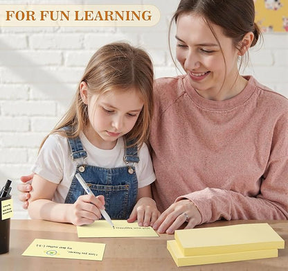 (16 Pack) Large Sticky Notes 3x5 in Yellow, 1600 Pcs Self-Stick Pads, Clean Removal, 100 Sheets/Pad Super Adhesive Sticky Pads Recyclable for Notebook, Meeting, Office, Shool, Home