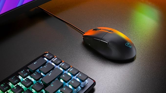 Turtle Beach Pure SEL - Ultra-Light Ergonomic RGB Gaming Mouse, 8K DPI Optical Sensor, Mechanical Switches, Pretension System, Pure PTFE Glides, RGB Illumination – Black