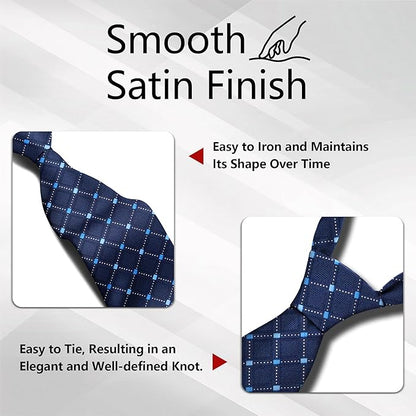 Fineknot Ties for Men, Jacquard Neck Ties, Mens Plaid Paisley Striped Tie, Classic Floral Mens Ties for Wedding Business