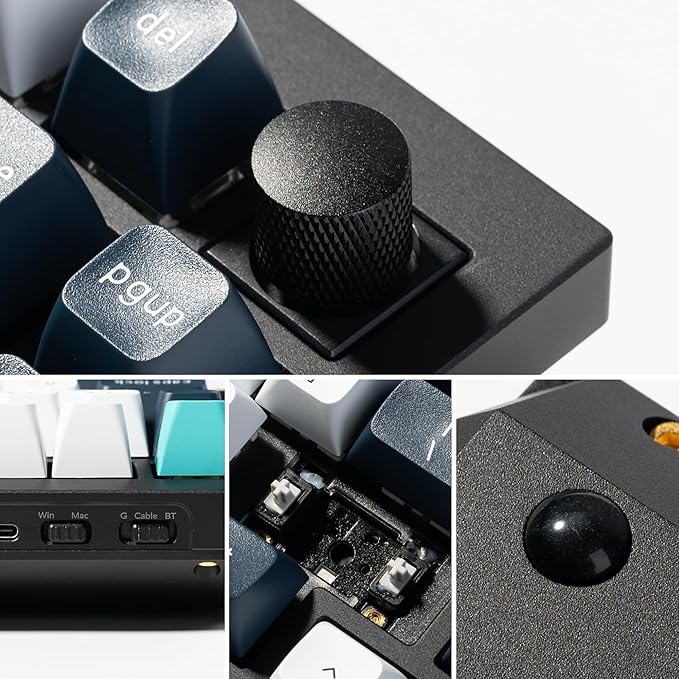 Keychron Q1 Max RGB QMK/VIA Custom Mechanical Keyboard, Hot-Swappable Full Metal Programmable Knob with Gateron Jupiter Brown Switch, 2.4 GHz/Bluetooth/Wired Gaming Keyboard for Mac Windows Linux