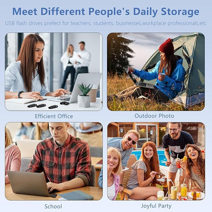 AGECASH 16GB USB Flash Drive 20 Pack USB 2.0 Thumb Drives Pack Swivel Zip Drive USB Drives 16GB Jump Drive Mulitipack Memory Stick with Keychain - Black