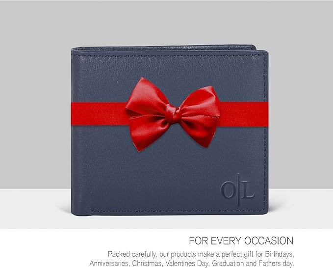 Oak Leathers Slim Leather Wallet for Men - RFID Wallets Credit Card Holder Ultra Thin Gift for Mens, Front Pocket Minimalist Design