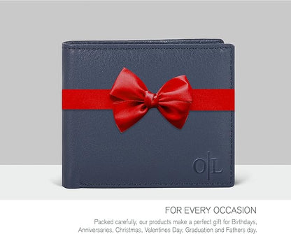 Oak Leathers Slim Leather Wallet for Men - RFID Wallets Credit Card Holder Ultra Thin Gift for Mens, Front Pocket Minimalist Design