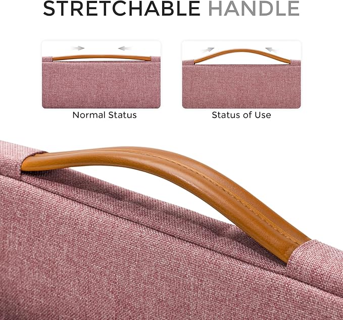 DOMISO 15.6 inch Laptop Case Sleeve Protective Cover Compatible with 16 inch MacBook Pro M4 M3 M2/Pro Max,15.6-16 inch HP Dell ASUS Lenovo Chromebook,Waterproof Computer Cases Bag with Handle,Pink