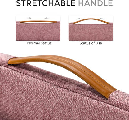 DOMISO 15.6 inch Laptop Case Sleeve Protective Cover Compatible with 16 inch MacBook Pro M4 M3 M2/Pro Max,15.6-16 inch HP Dell ASUS Lenovo Chromebook,Waterproof Computer Cases Bag with Handle,Pink