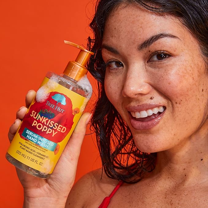 Tree Hut Sunkissed Poppy Serum Infused Hand Wash | Nourish & Hydrate Hands with Strengthening Skin Care | Long Lasting Scent | Cleanse & Lock in Moisture | 11 fl oz.