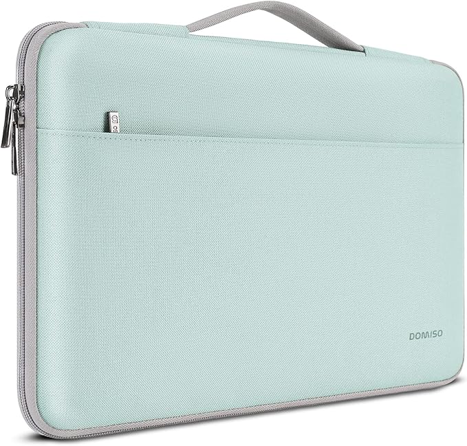 DOMISO 17.3 inch Laptop Case Sleeve Protective Cover Compatible with 17.3 inch HP Pavilion Envy 17/Lenovo IdeaPad/Acer/ASUS/Dell/Alienware/LG Gram,Water Resistant Computer Bag with Handle,Mint Green