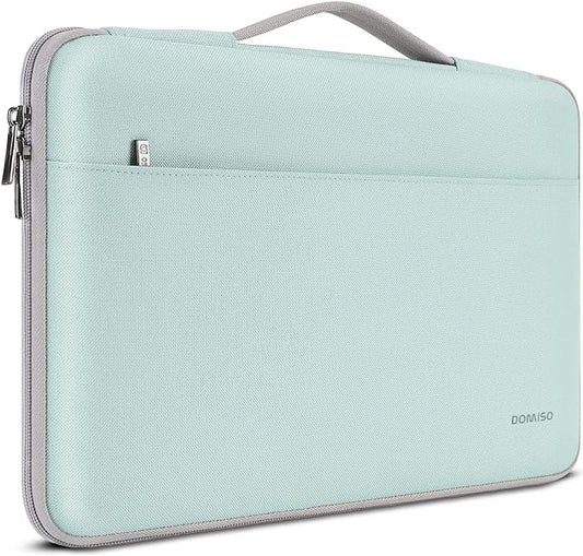 DOMISO 11 Inch Laptop Sleeve Canvas Notebook Portable Carrying Bag Case Handbag for 12" iPad Pro /13" MacBook Pro M2 / MacBook Air M1 / 13" MacBook Pro Touch Bar/Surface Pro 7+ 8, Mint Green