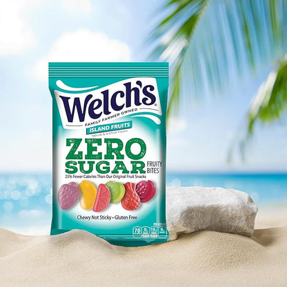 Welch's Zero Sugar Fruity Bites, Island Fruits Snack Pack, Gluten Free & Sugar Free Snacks, 3oz Snack Pack (Pack of 1)